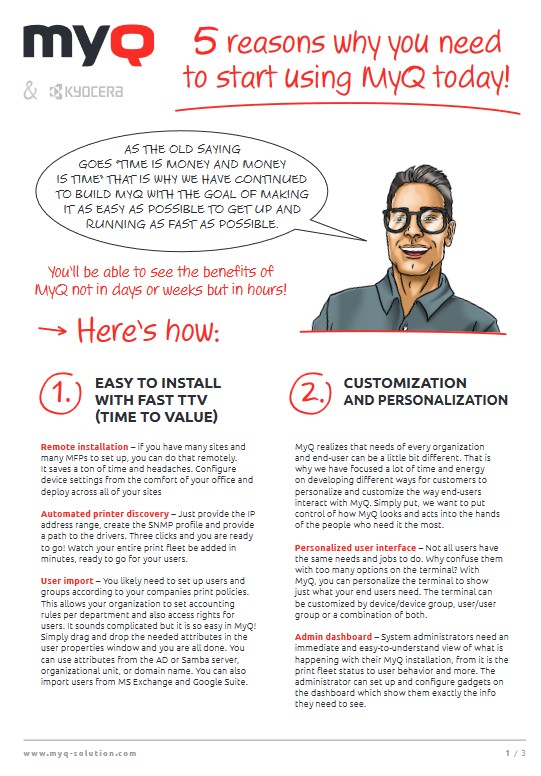 5 Reasons To Use MyQ, Kyocera, Ropho