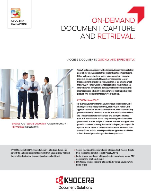 Kyocera, Software, Capture And Distribution, Homepoint Advanced, Ropho