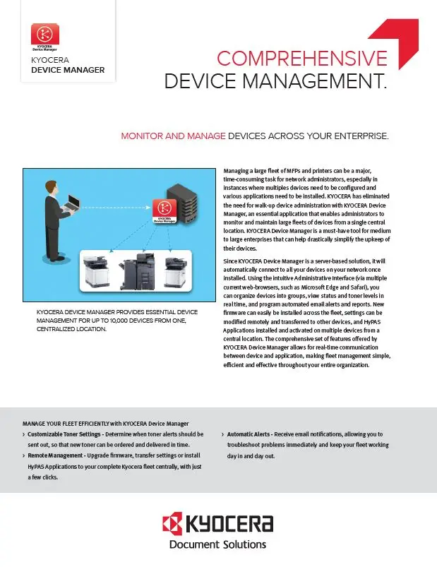 Kyocera, Software, Network Device Management, Kyocera, Device Manager, Ropho